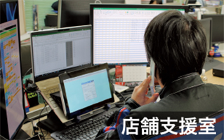 <h6>店舗支援室</h6></br>
                                    コネクティッド、カーシェアリングやデジタル決済システムなど、トヨタ自動車と連携しながら新時代のテクノロジーを導入、普及させています。